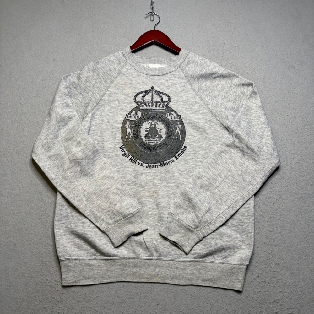 Bassett-Walker‎ Sweatshirt Mens XL Gray 1988 Virgil Hill Boxing WBA Vintage Rare